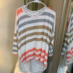 Hi-low striped tee